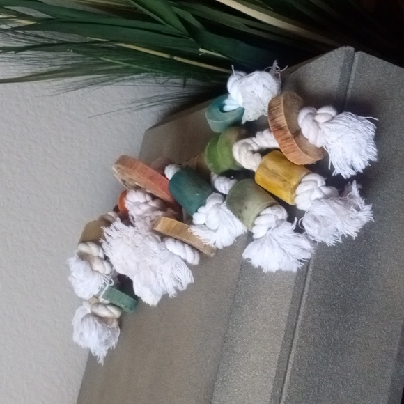 New! HAND CRAFTED Large Hookbill Parrot African Gray Cockatoo Macaw Hanging Toy - Picture 6 of 7